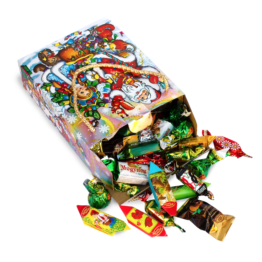 New Year Gift Russian Chocolates, Caramel & Toffee Candy Mix 