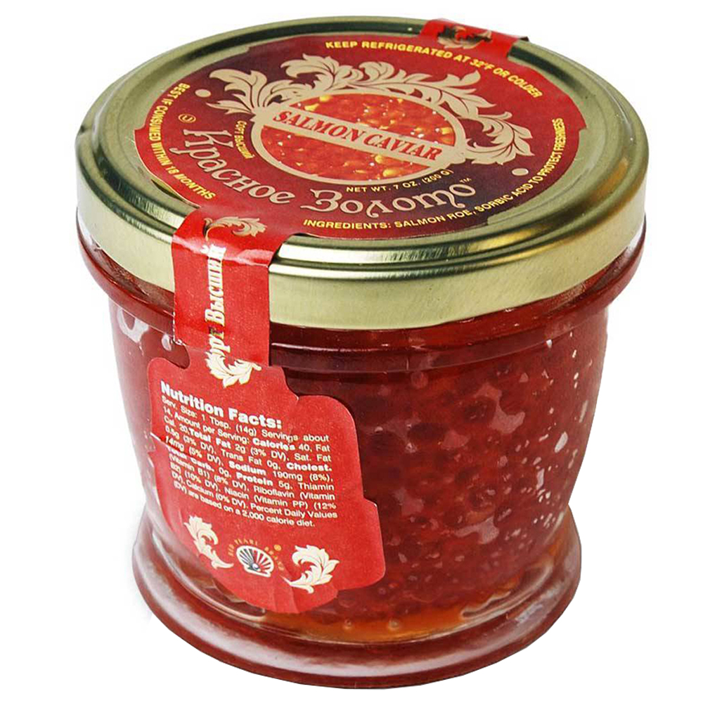Krasnoe Zoloto Salmon (Red) Caviar, 7 oz / 200 g