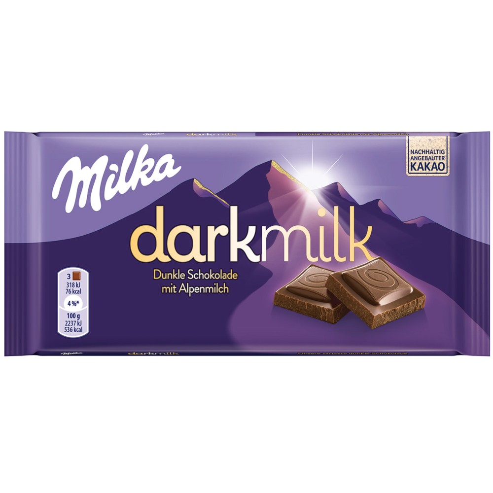 Dark Chocolate Milka Darkmilk, 85 g / 3 oz