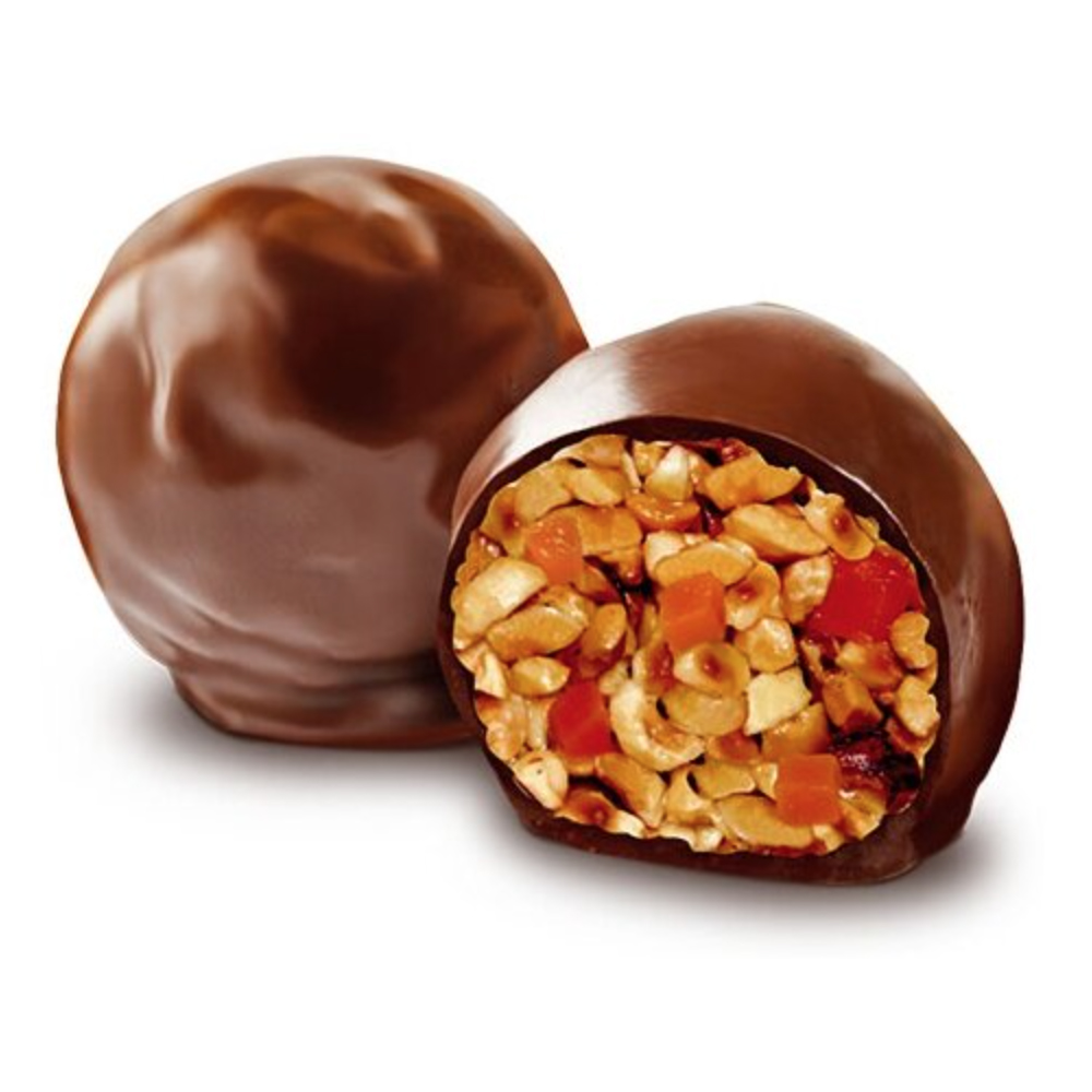 Soft Brittle Chocolate Candy Shoco Rolls Galagancha (Peanuts, Raisins, Candied fruits, Orange & Honey), Berestov, 135g / 0.3lb