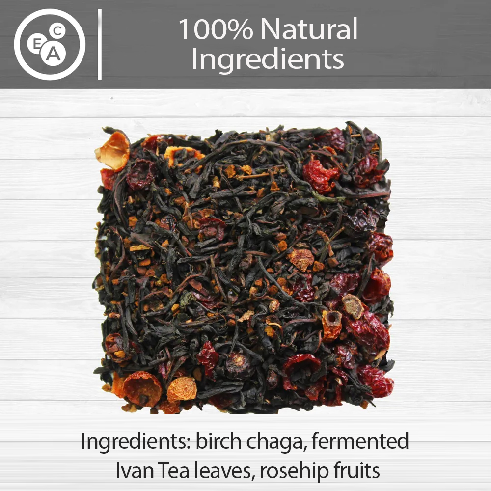 Pack 4 Chaga-Tea with Fermented Fireweeds & Rosehip 