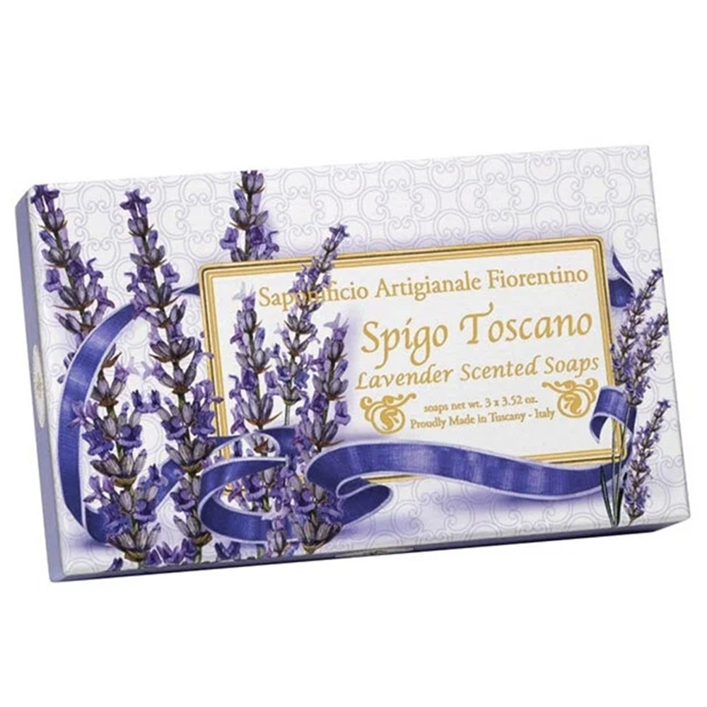 Set of Natural Soap Saponificio Artigianale Fiorentino Lavander, Novaya Zarya, 3 pcs x 100g/ 3 pcs x 3.53oz