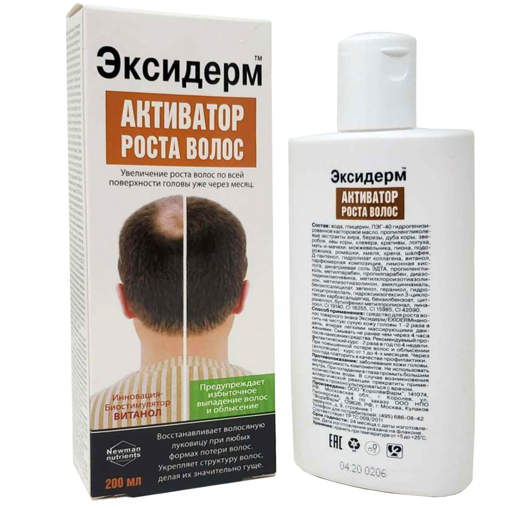 Hair Growth Activator, Exiderm, Fora-Farm, 200 ml/ 6.76 oz