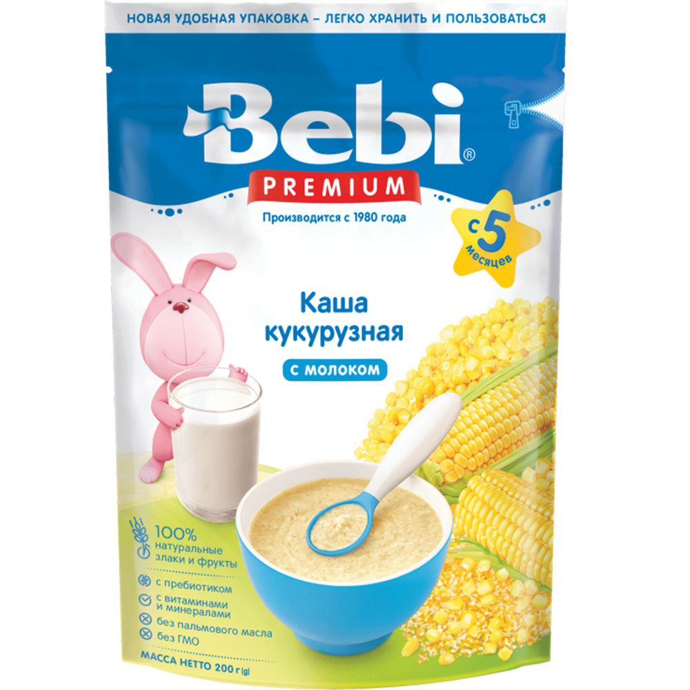 Baby Porridge Milk & Corn | 5+ Months, Bebi Premium, 200 g/ 0.44lb