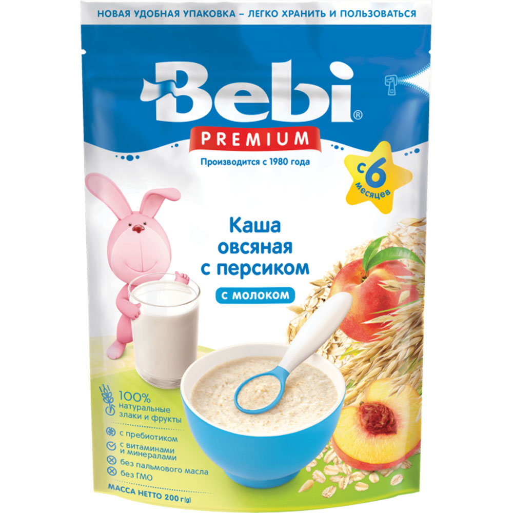 Baby Milk Porridge Oatmeal & Peach | 6+Months, 200g/ 0.44lb
