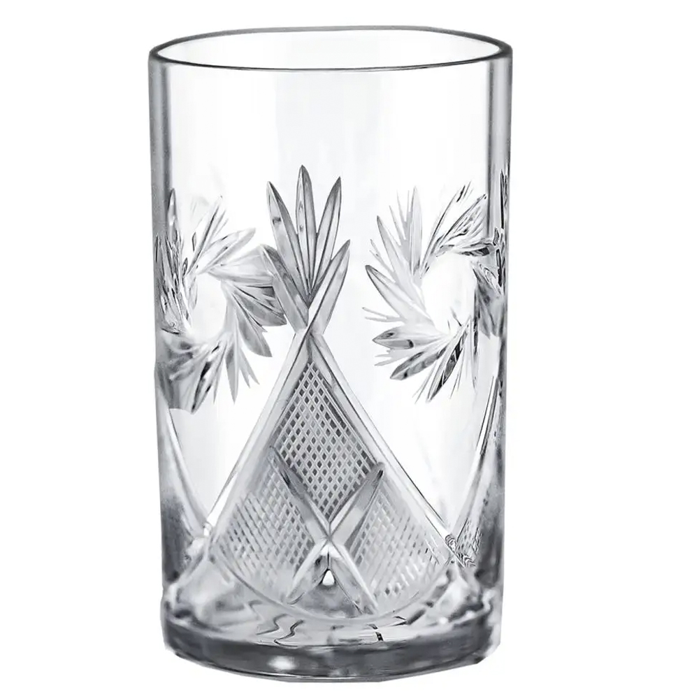 Nickel-Plated Blackened Tea Glass Holder With Crystal Glass 250 ml “Coat of Arms of Russia”, Kolchugino Melchior