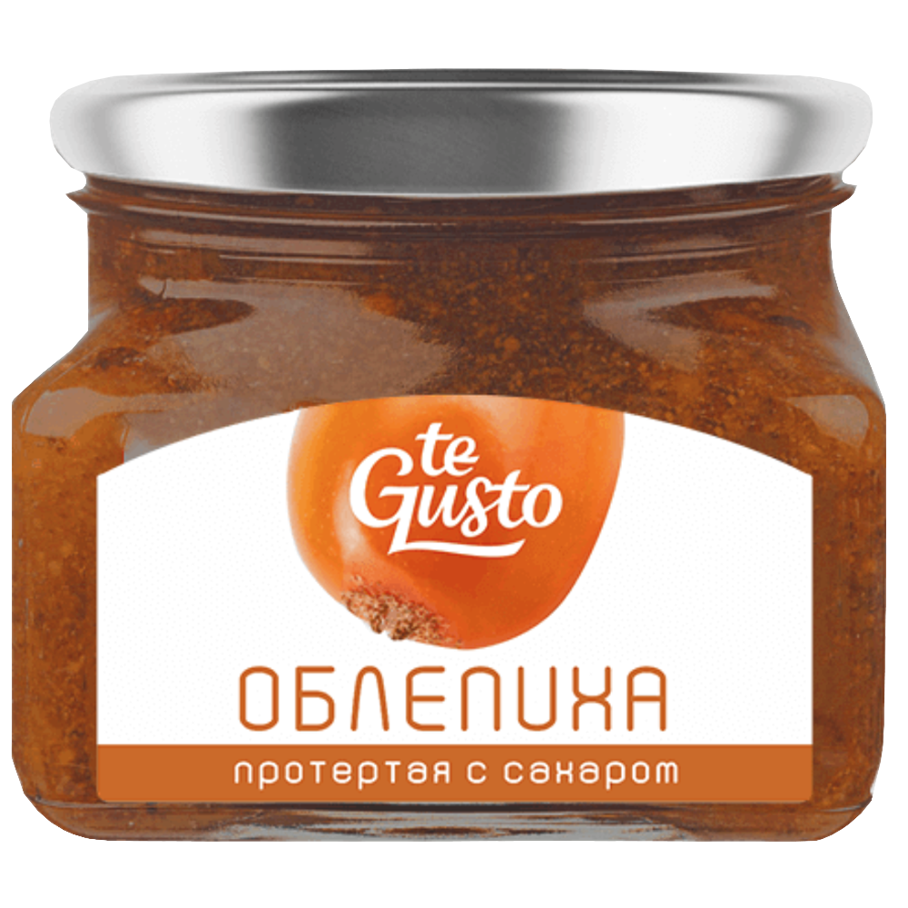 Sea Buckthorn Grated with Sugar, Te Gusto, 430 g/ 0.95 lb