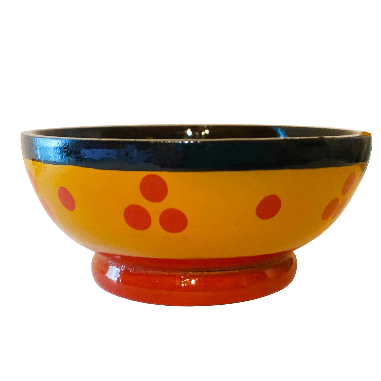 Wooden Decor Bowl, Black Khokhloma Hand-Painted 4