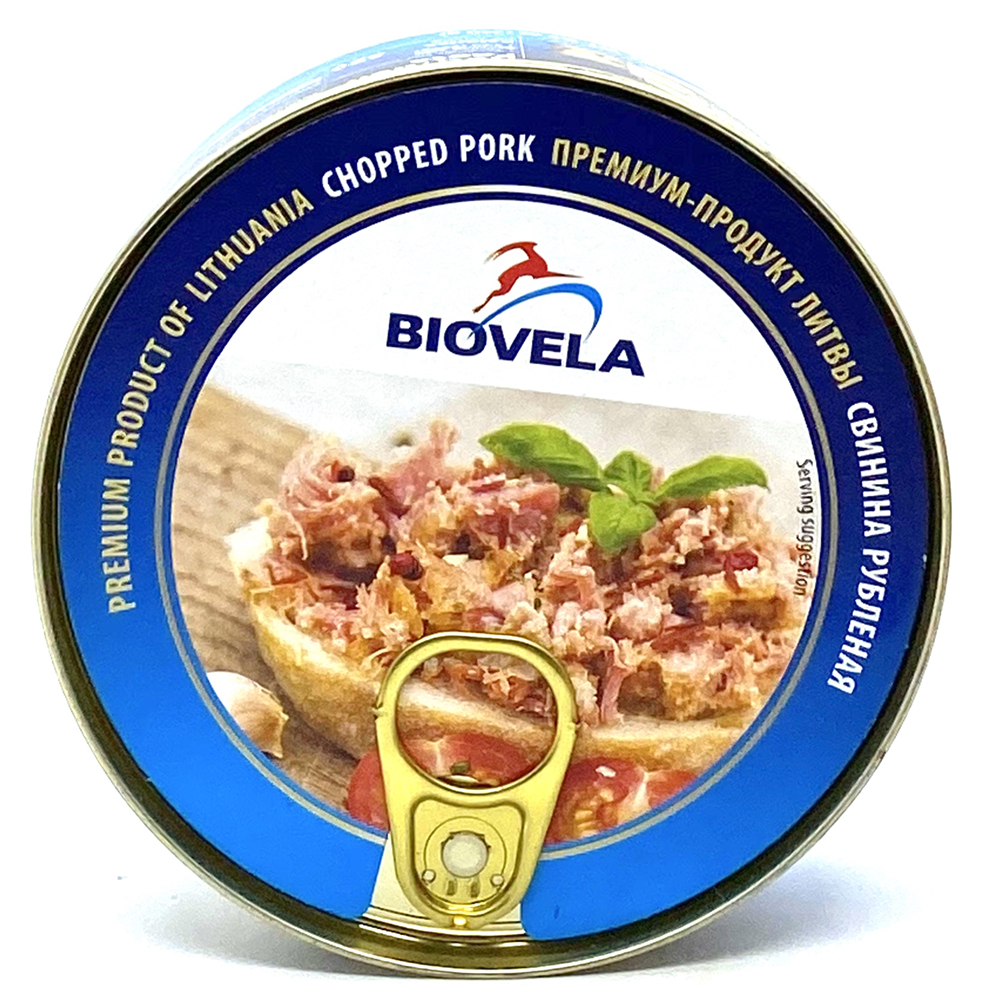 Chopped Canned Pork, Biovela, 240g/ 8.47oz