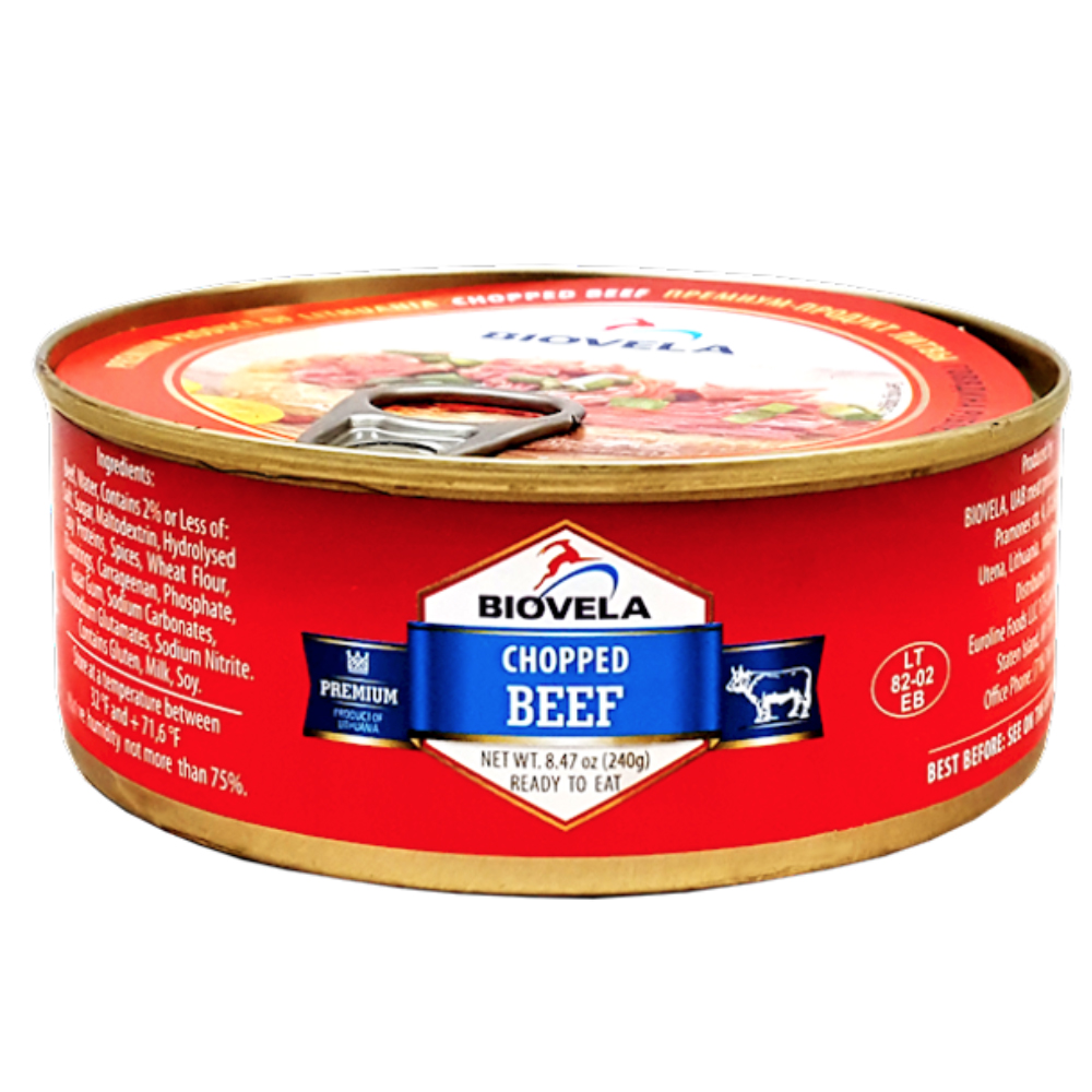 Chopped Canned Beef, Biovela, 240g/ 8.47oz