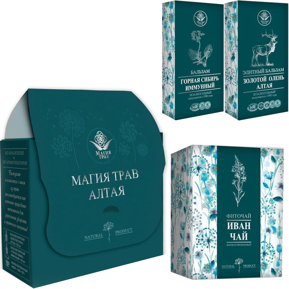 Altai Balms & Ivan Tea Gift Set, Magiya Trav, 100 ml/ 3.53 oz x 3