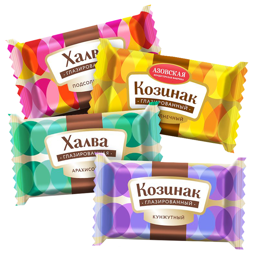 Chocolate Covered Halva & Kozinaki Assorted, Azov KF, 226g / 0.5lb