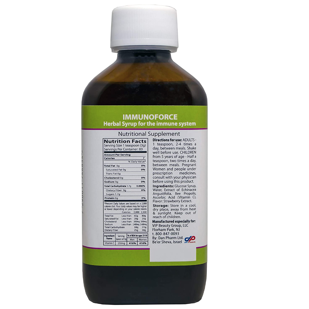Herbal Immune Syrup IMMUNOFORCE, Dr. Schavit, 200ml /6.76 fl oz
