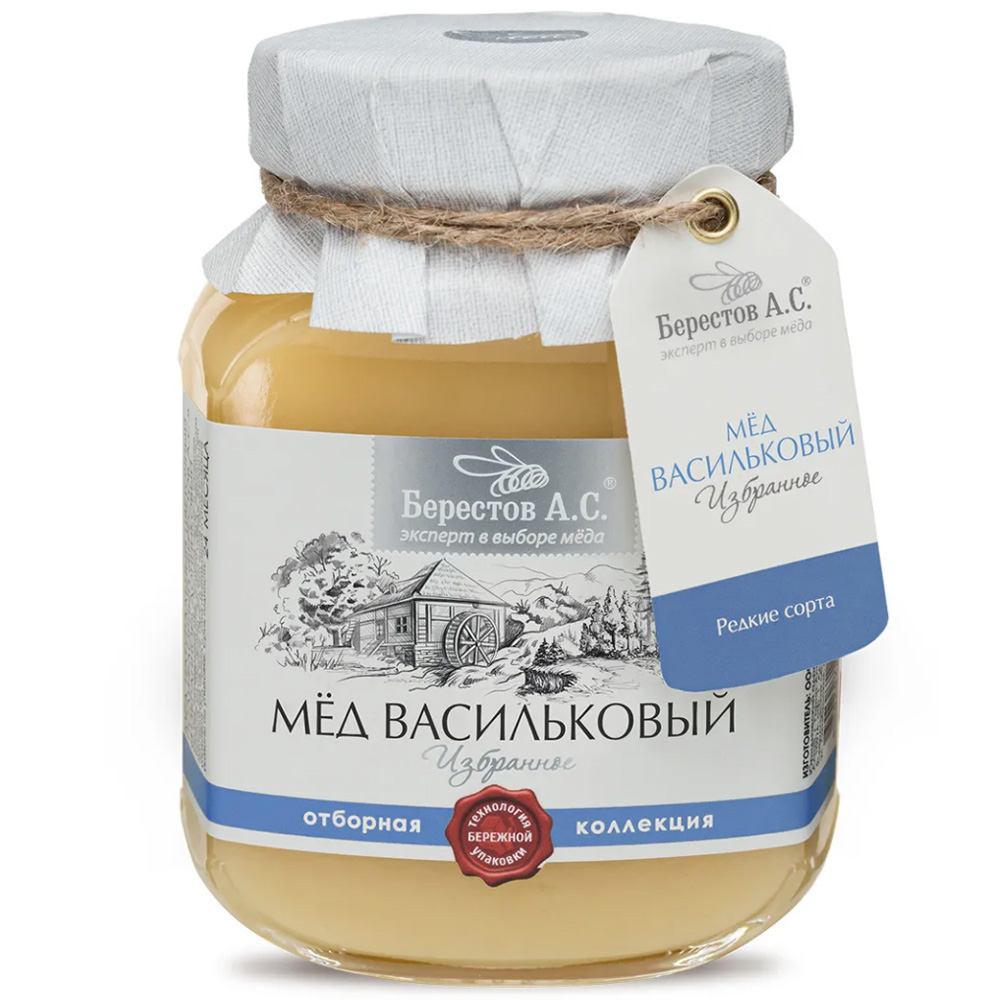 Natural Cornflower Honey, Favorites Collection, Berestov A.S., 500 g / 1.1lb