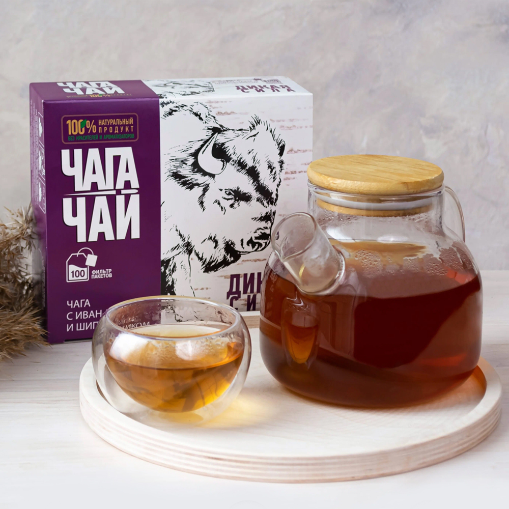 Pack 2 Chaga Tea Drink with Rosehip & Ivan Tea 