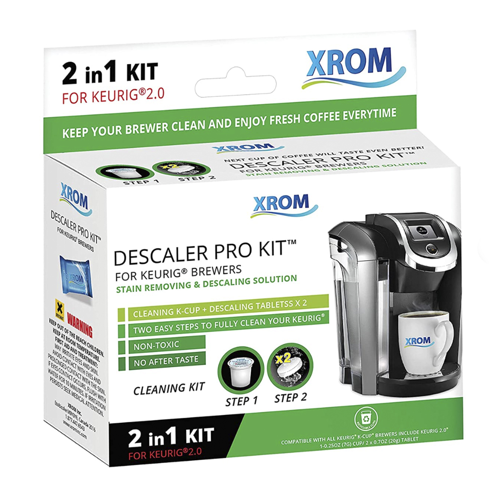 Descaling Kit 2 in 1 For Keurig 2.0 Brewers, XROM