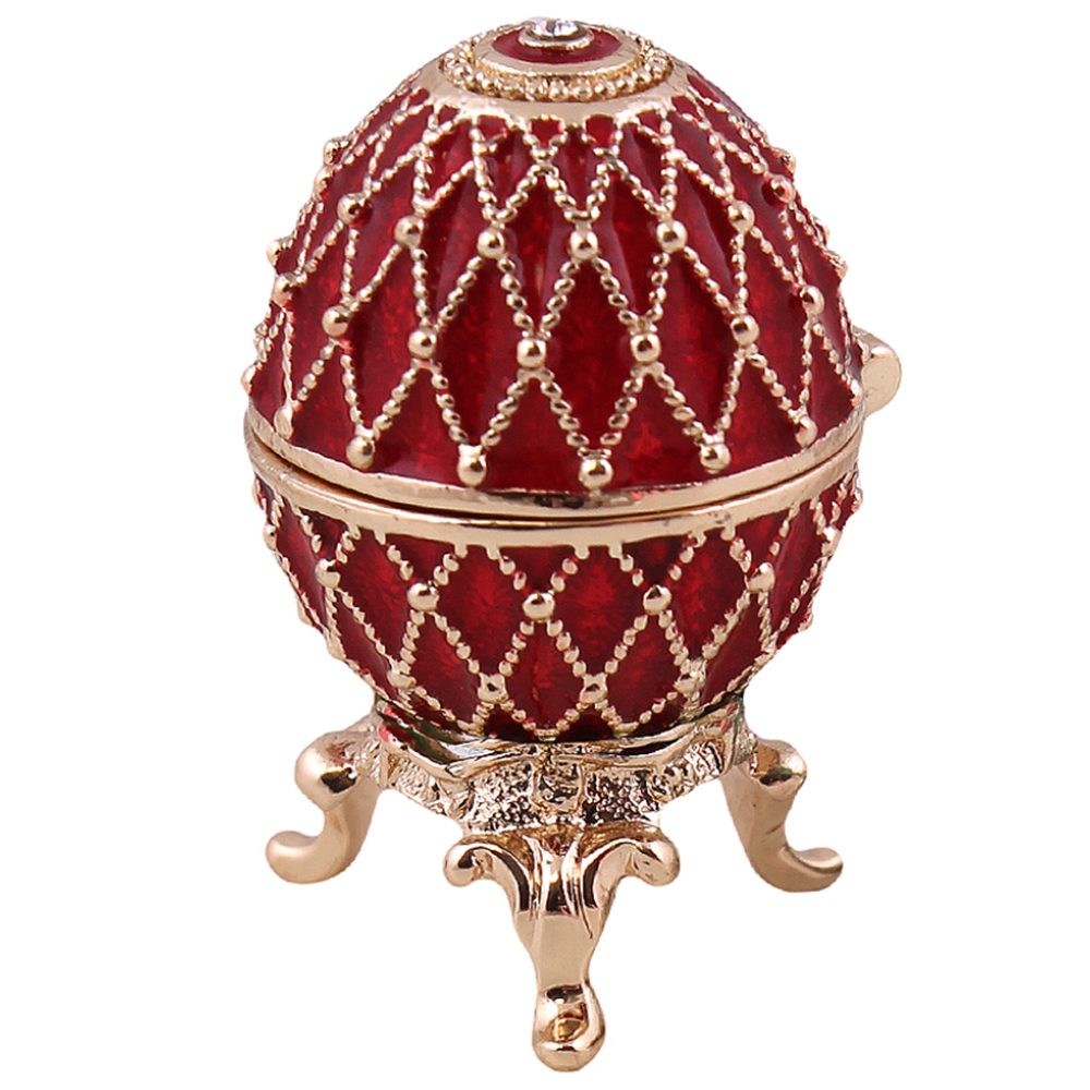 Mini Russian Style Easter Egg Trinket Box RED, 1.5