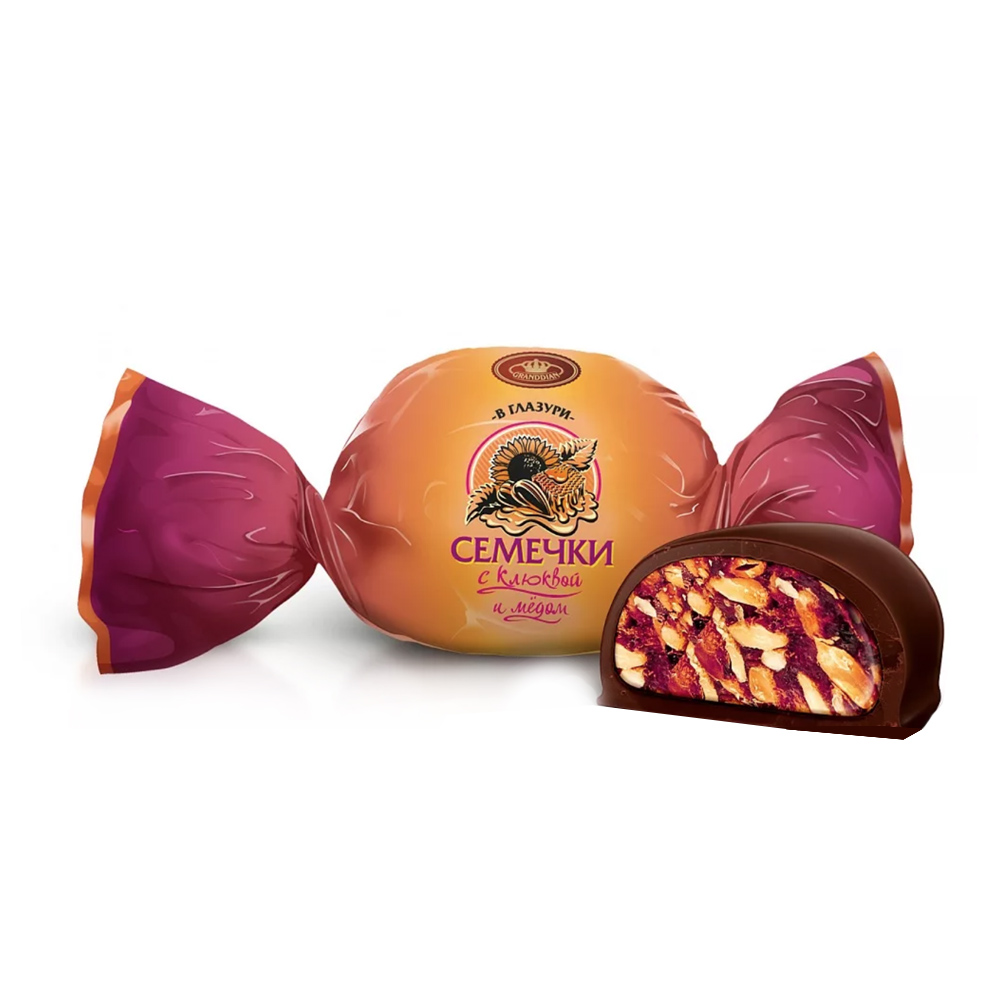 Chocolates Sunflower Seeds with Cranberries and Honey in Chocolate, 0.5 lb / 0.22 kg