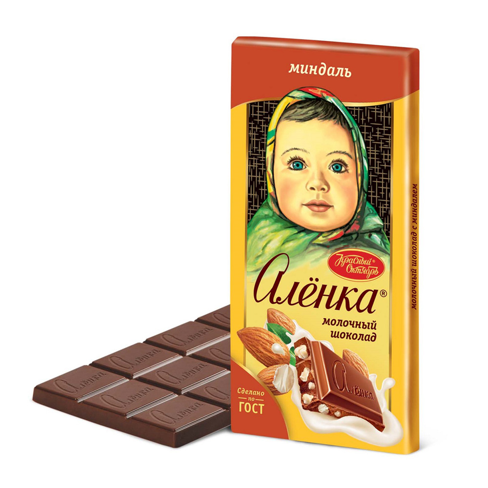Alenka Milk Chocolate with Almond, 3.52 oz / 100 g