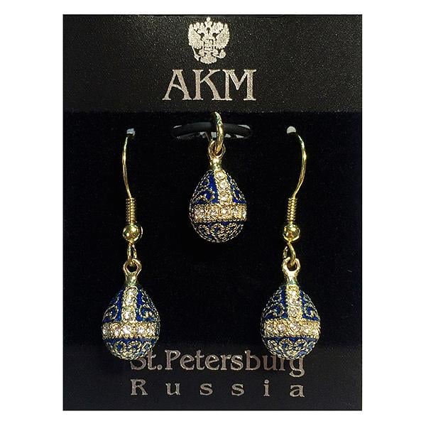 Russian Style Pendant and Earrings Jewelry Set 