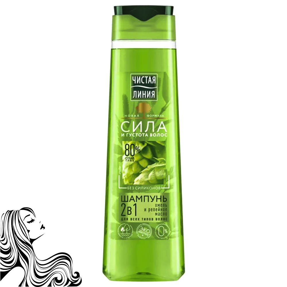 Shampoo-Balm 2in1, Hops and Burdock Oil, Pure Line, 400ml/ 13.53 oz