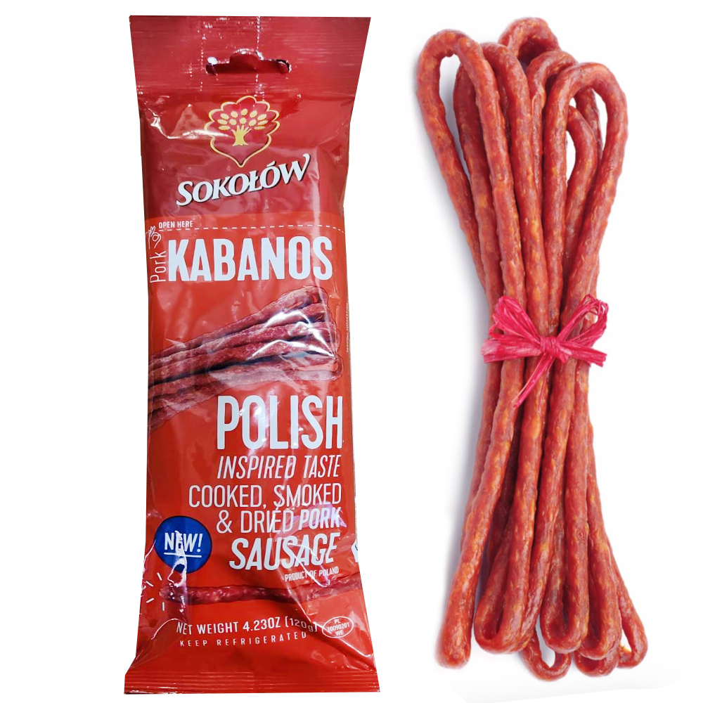 Kabanos Pork Sausages Polskie, Sokolow, 120g/ 4.23oz