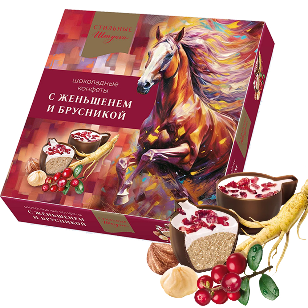 Chocolate Candies with Ginseng and Lingonberry «Stylish Treats», 104g / 3.67oz