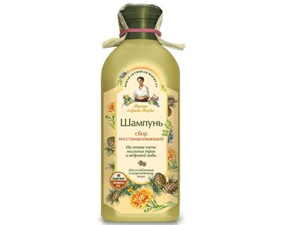 Shampoo Grandma Agafia Revitalizing with Cedar and Herbs for Weak and Damaged Hair, 11.83 oz/ 350 Ml