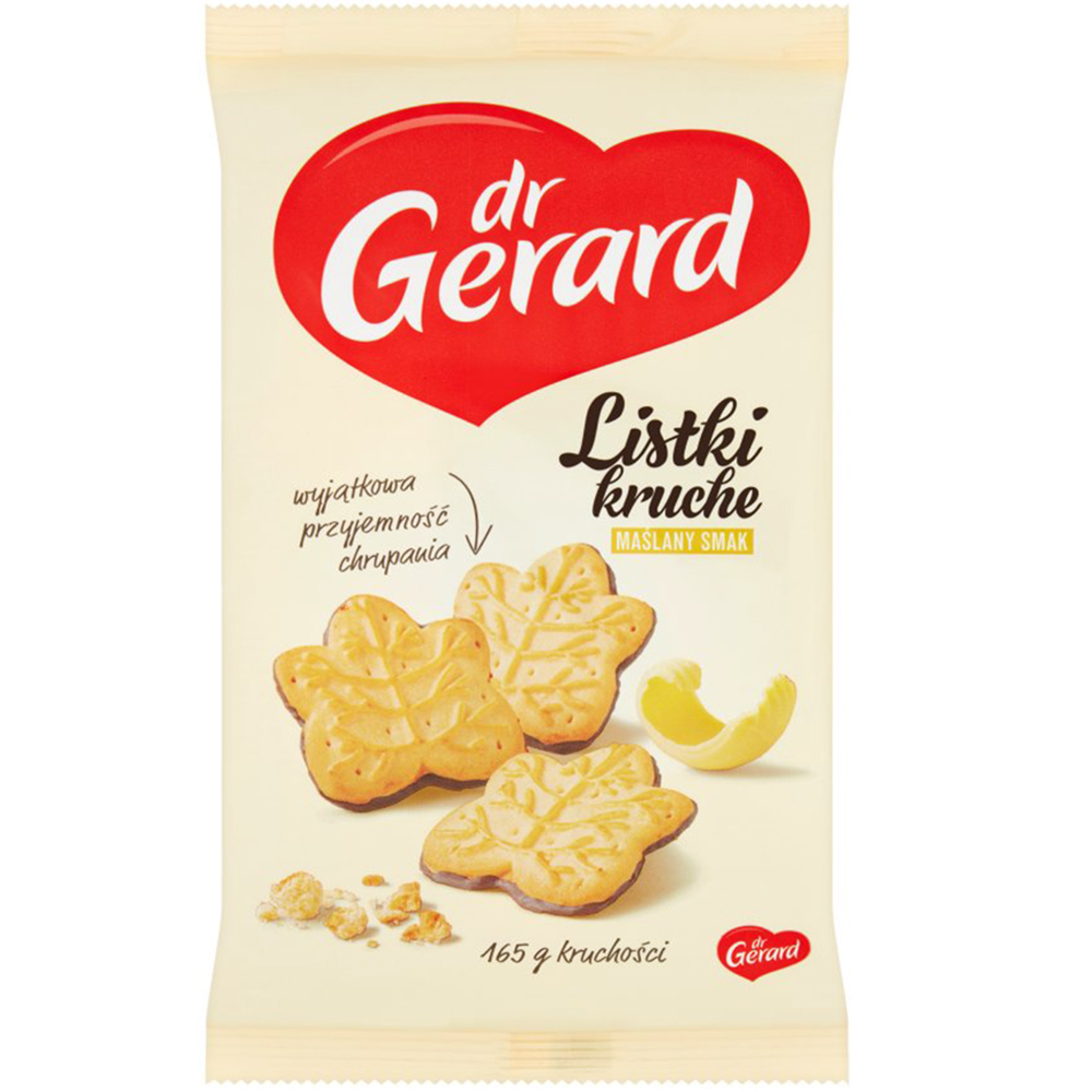 Glazed Butter Cookies Listki Kruche, DR GERARD, 165g/ 0.36lb