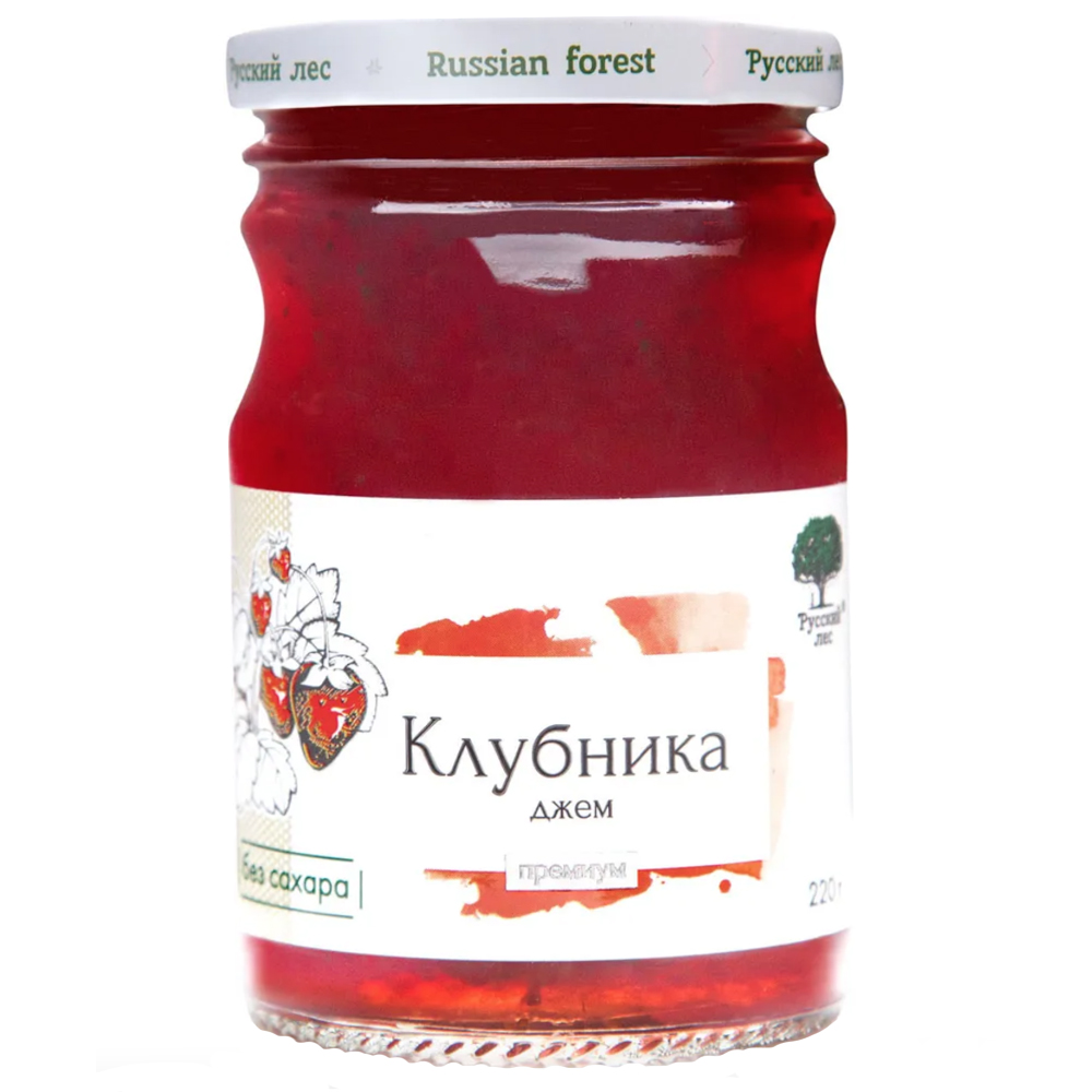 Premium Strawberry Jam, Russian Forest, 220g/ 7.76oz