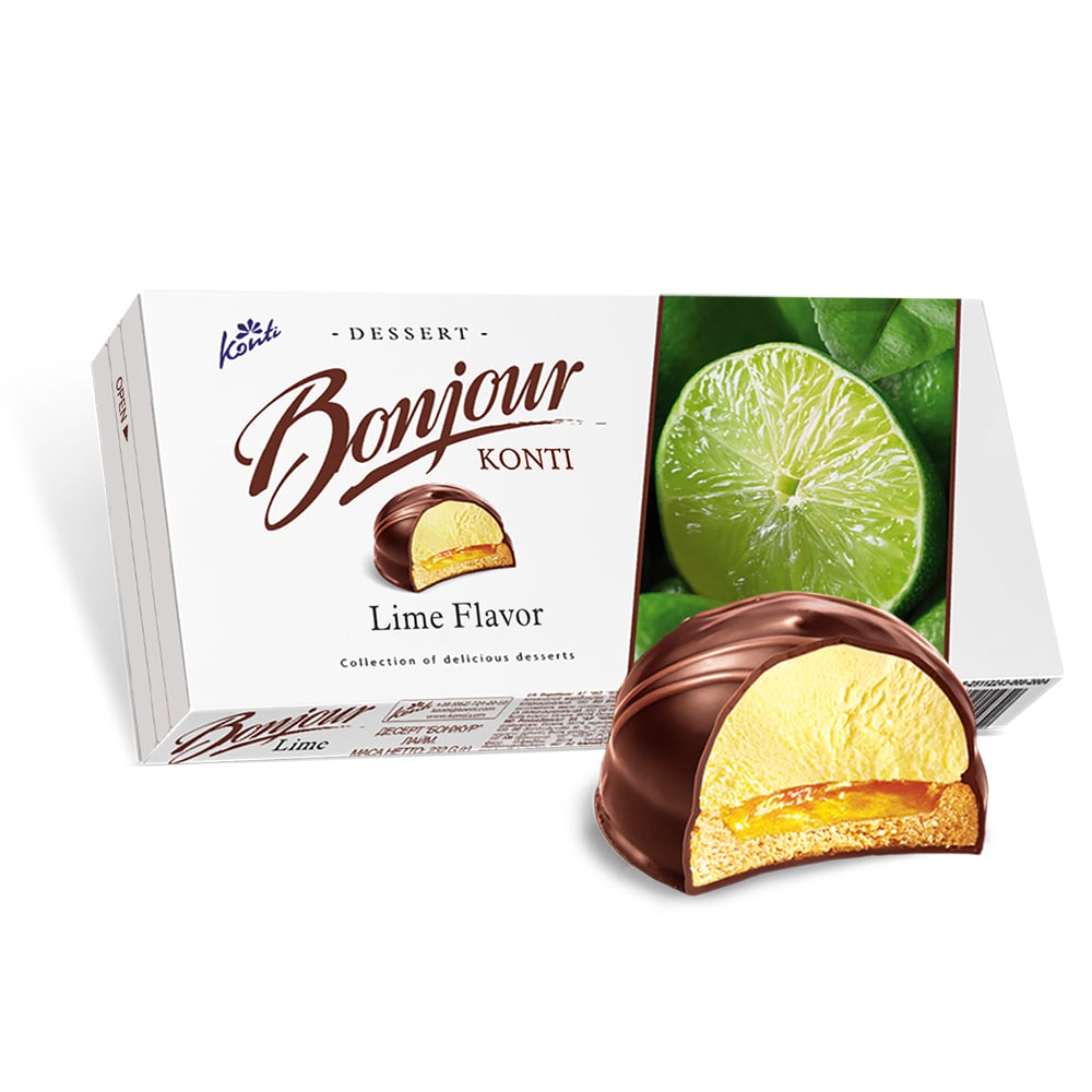 Chocolate Glazed Zefir Lime Flavor, Bonjour, 232 g