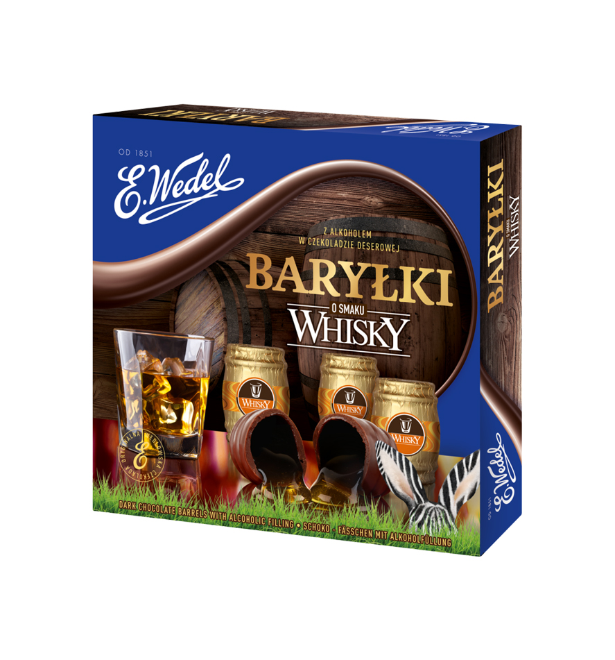 Liquor Filled Dark Chocolate Candies with Whisky Flavor, 7.05 oz / 200 g
