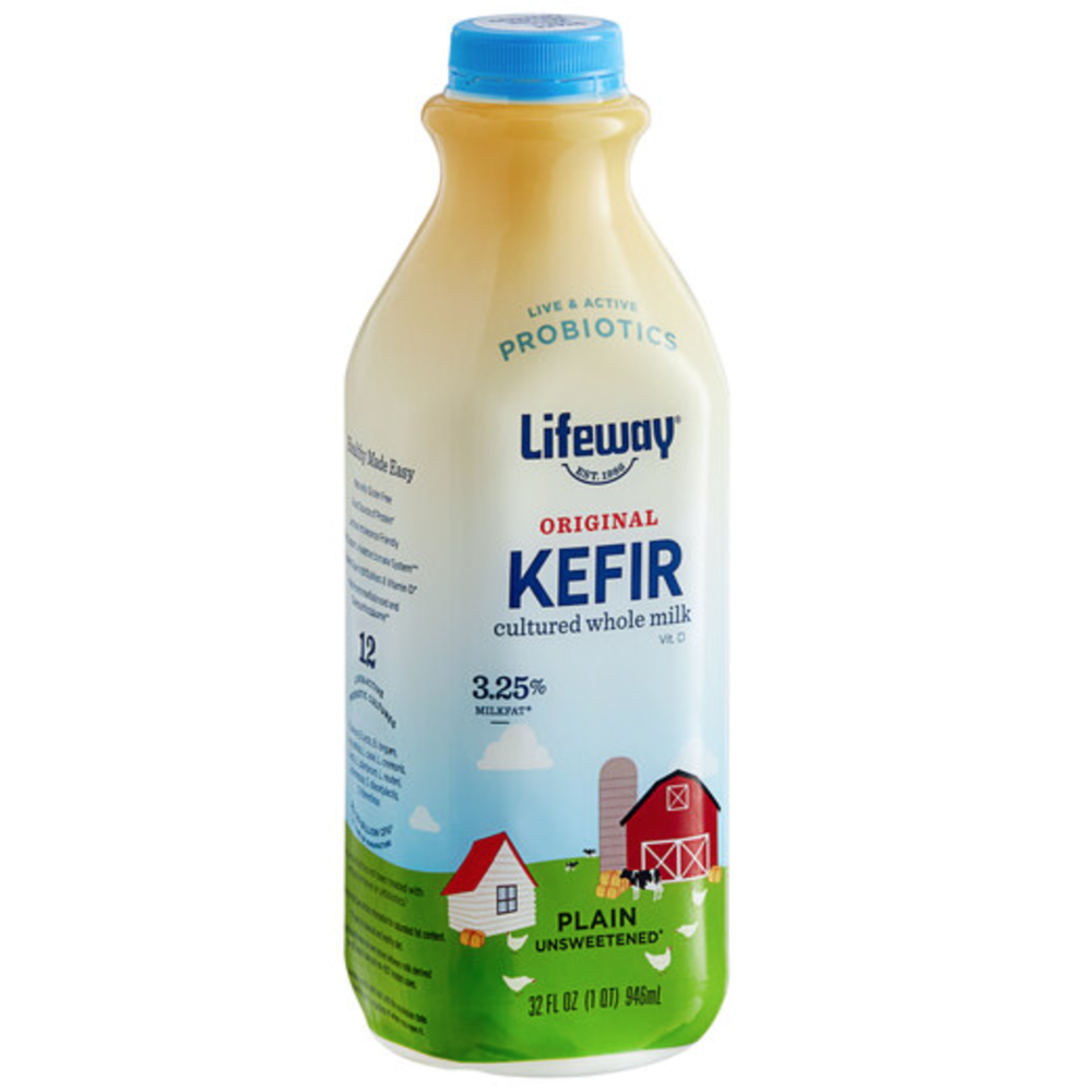 Original Plain Unsweetened Kefir 3.25% Milkfat, Lifeway, 946ml/ 32 fl oz