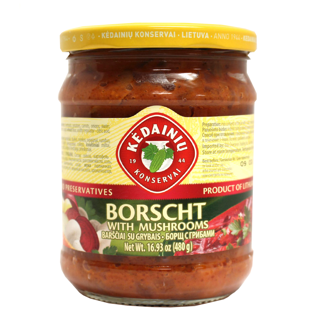 Borscht with Mushrooms (Glass Jar), Kedainiu, 480 g