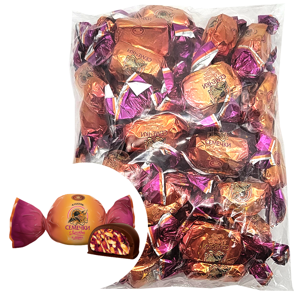  Chocolate Glazed Seeds with Cranberries & Honey, Granddian, 1 kg / 2.2 lb