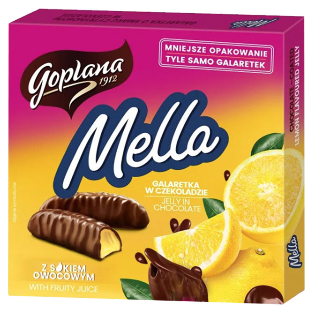 Lemon Jelly Chocolate Glazed Candies Mella, Goplana, 190g / 6.7oz