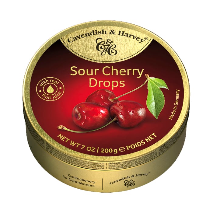 Hard candy drops in tin