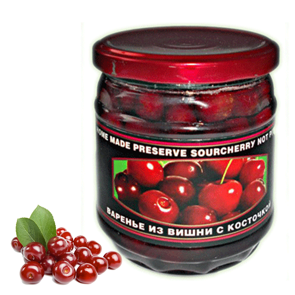 Homemade Preserve Sour Cherry not pitted, 17.63 oz / 500 g