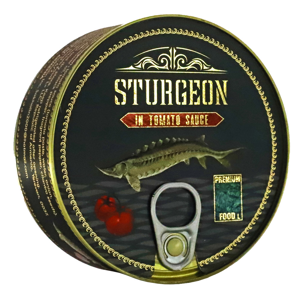 Sturgeon in Tomato Sauce, Premium Food, 8.4 oz / 240 g