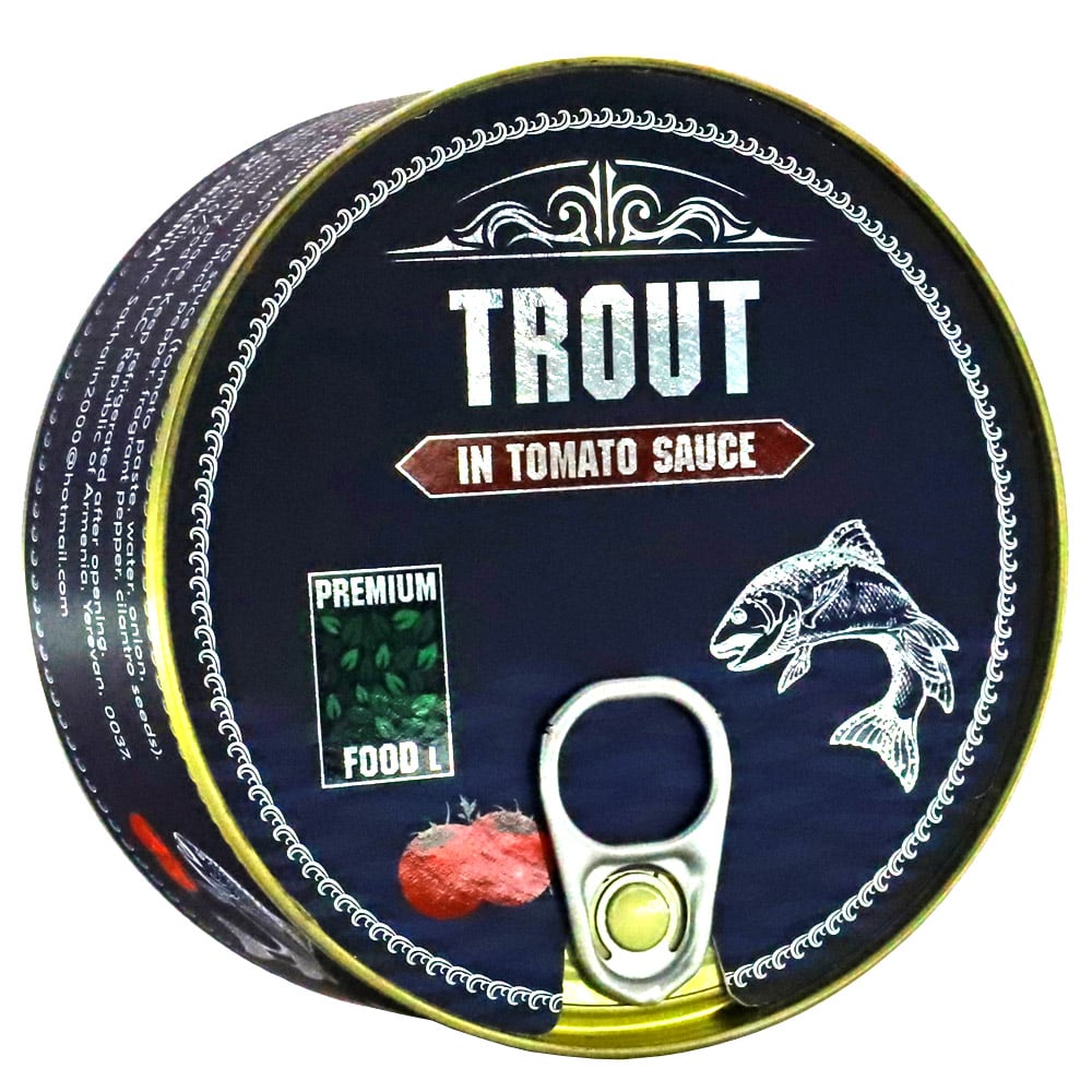 Trout in Tomato Sauce, Premium Food, 0.53 lb/ 240 g