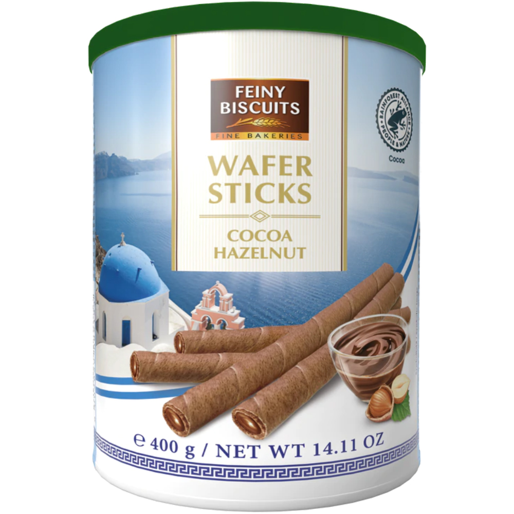 Wafer Rolls with Cocoa Hazelnut Cream, FEINY BISCUITS, 400g/ 14.11oz