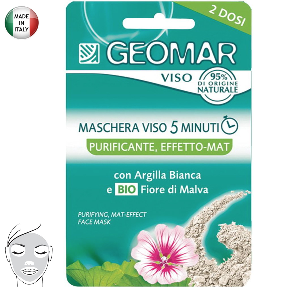 Cleansing Face Mask with Mattifying Effect, Geomar, 2x7.5ml/ 2x0.25 oz