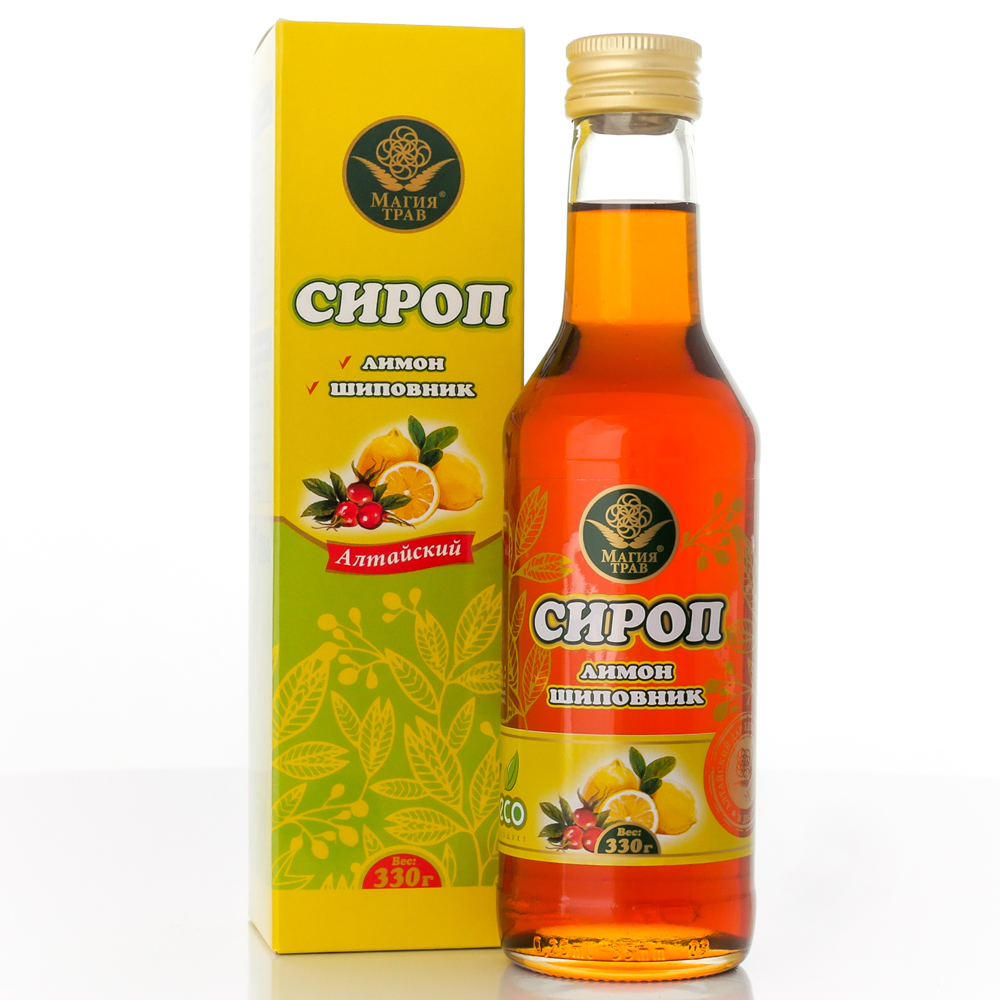 Lemon and Rosehip Syrup, Magiya Trav, 330 g/ 0.73 lb