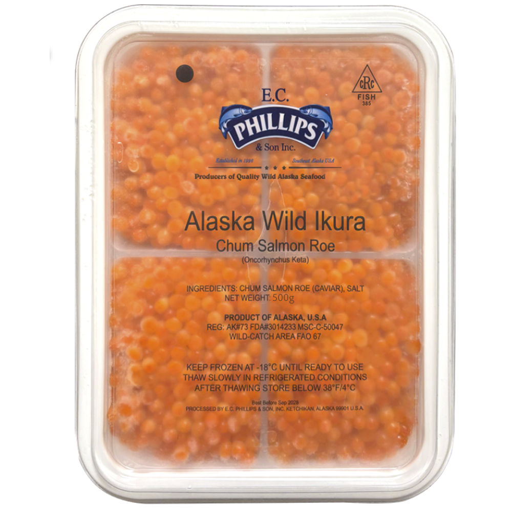 Alaska Wild Ikura Chum Salmon Roe, Phillips & Son, 500g / 17.64oz