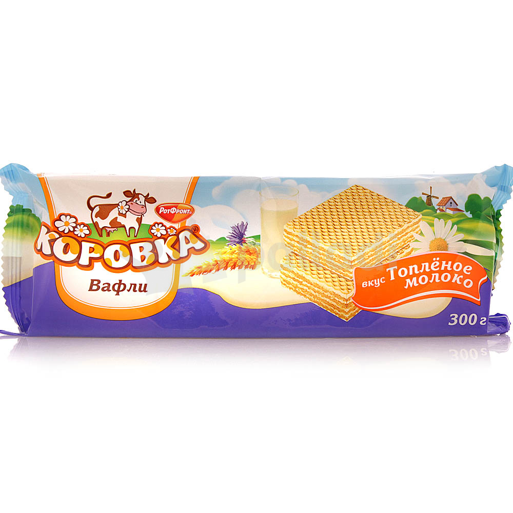 Korovka Waffles w/ Baked Milk Flavor, Rot Front, 300 g/ 0.66 lb