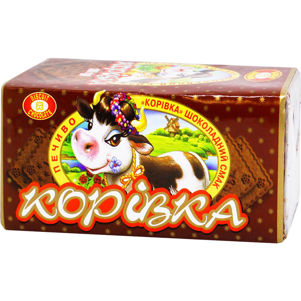 Cookies "Korovka" with Chocolate Flavor, Biscuit-Chocolate, 6.3oz / 180g