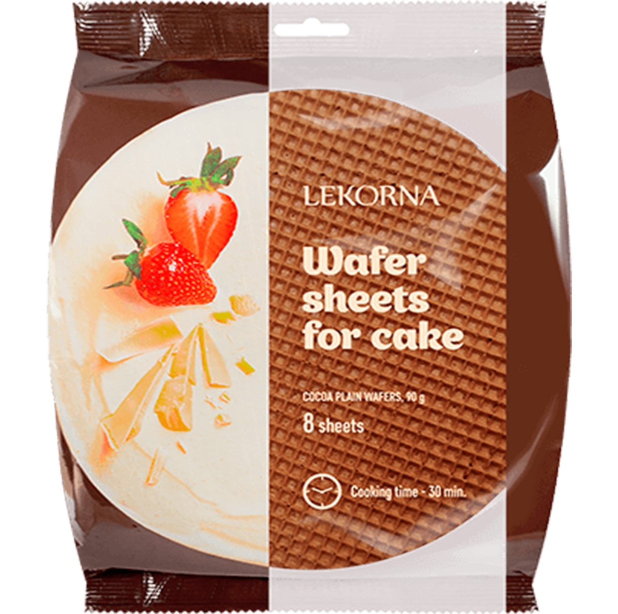 Waffle Sheets for Cake with Cocoa, Lekorna, 8 Sheets, 90g / 3.17oz