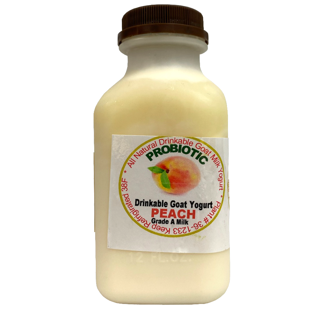 Peach Drinking Yogurt Goat's Milk, Grade A Milk, 12 oz