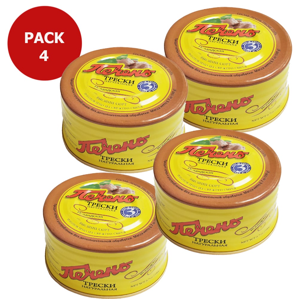 Pack 4 Cod Liver (Tin Can), 190g x 4