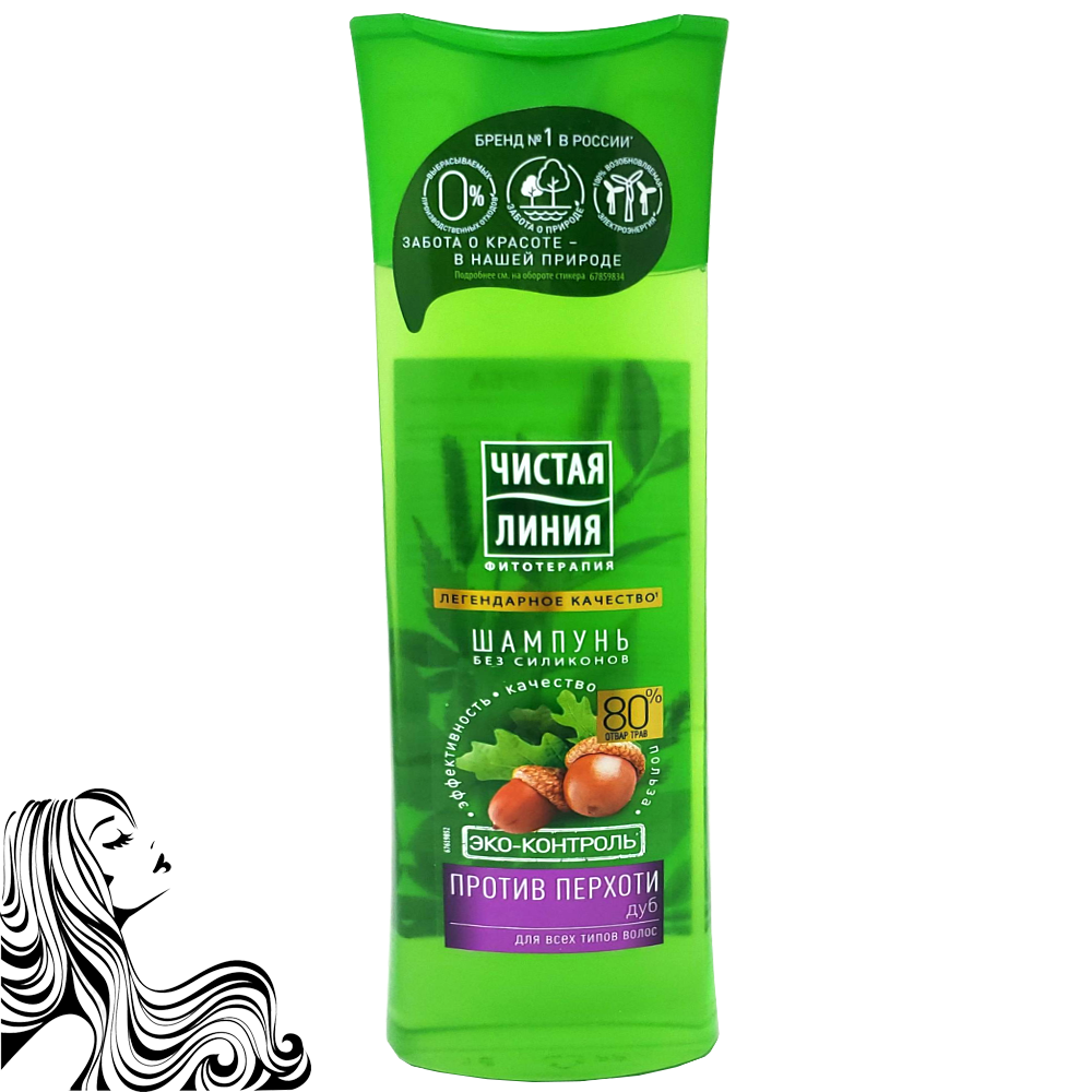Anti-Dandruff Shampoo for All Hair Types, Pure Line, 400ml/ 13.53 oz
